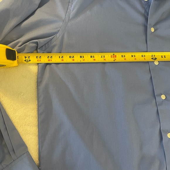 Van Heusen Blue Wrinkle Free Dress Work Shirt Men's Large 16 34/35 Long Sleeve - Picture 5 of 6